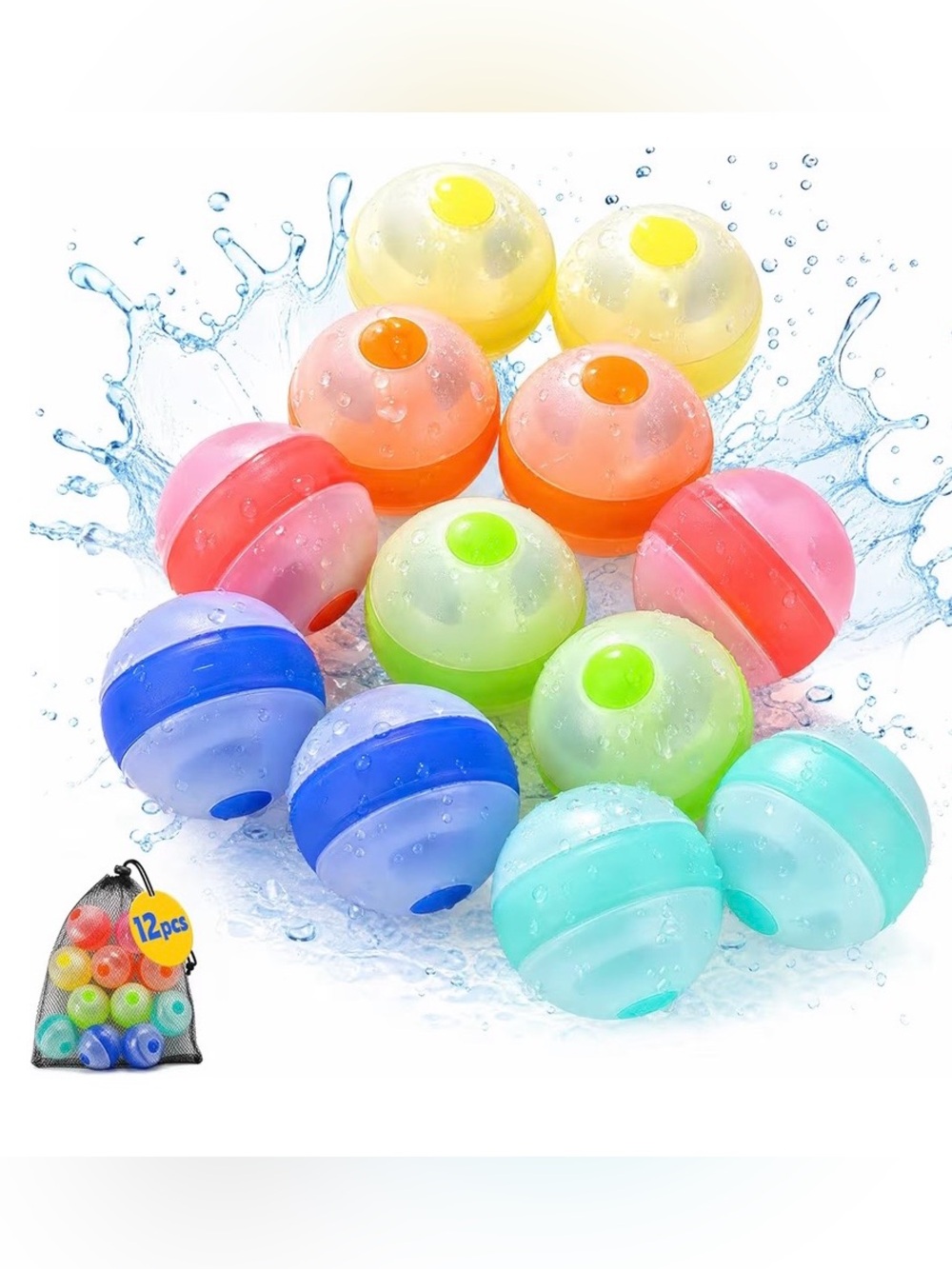 12 Pcs Reusable Water Balloons